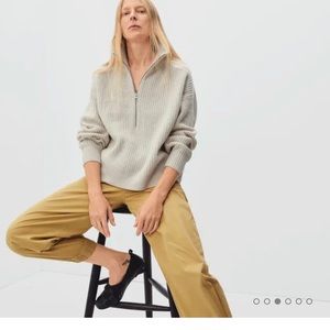 Everlane felted half zip merino sweater size Small